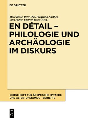 cover image of En détail – Philologie und Archäologie im Diskurs